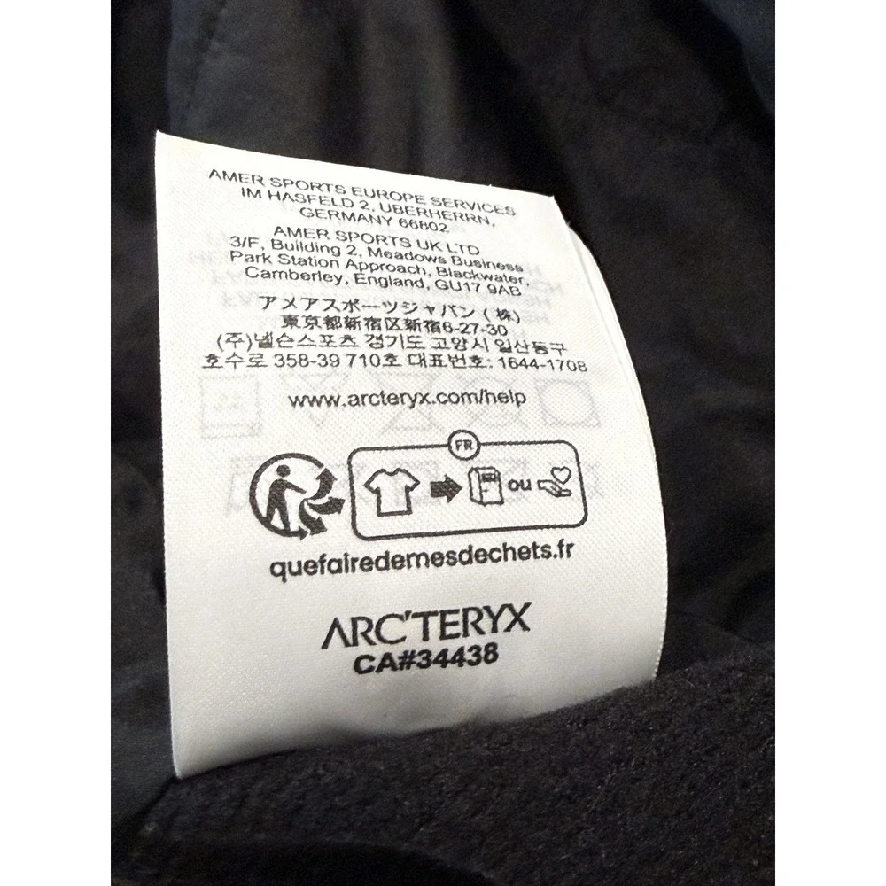 Arc'teryx Atom Jacket M Mens XL Black Insulated Full Zip Hiking Coat